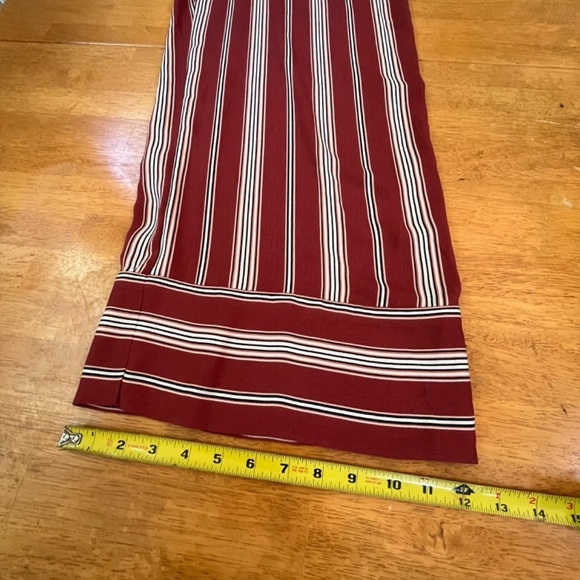 Jumpsuit Cinnamon Striped V Neck Sleeveless Summer Casual Wide Leg, Size XS S - Picture 9 of 9